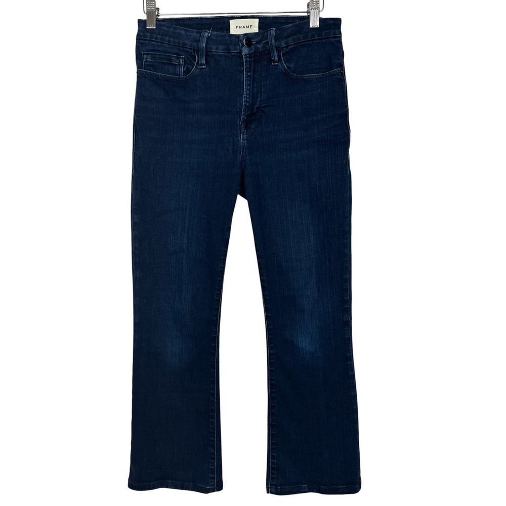 FRAME‎ Le Crop Mini Boot Jeans Womens 28 Dark Wash Organic Cotton Stretch Denim